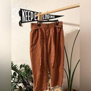 American Eagle rust orange linen pants